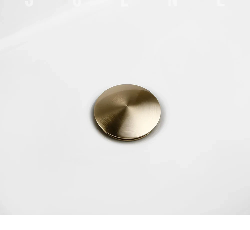 Bathroom Sink Drain Wash Basin Drainer Waste Pipe Sink Plug Pop-Up Button Luxury Brush Gold Brass Material Matt Black Rose