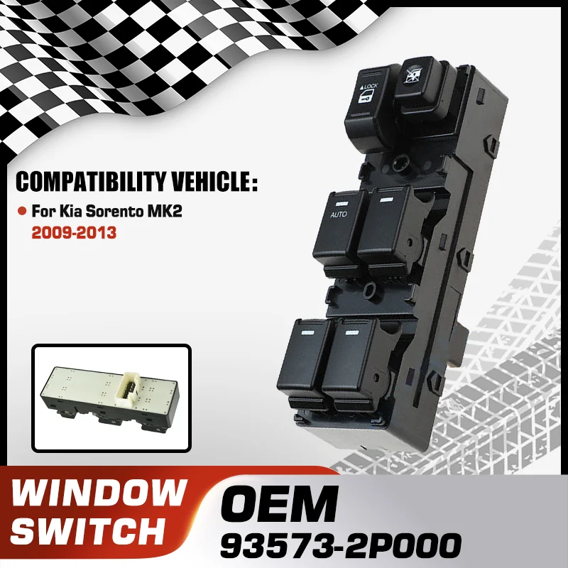 

93573-2P000 Electric Power Window Lifter Master Control Switch Button For Kia Sorento XM MK2 2009 2010 2011 2012 2013 16 Pins