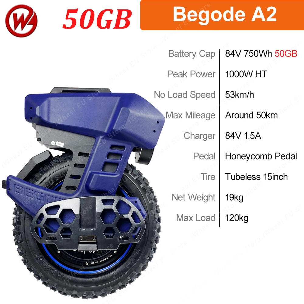Original Newest Begode A2 Electric Unicycle 84V 750Wh Upgrade