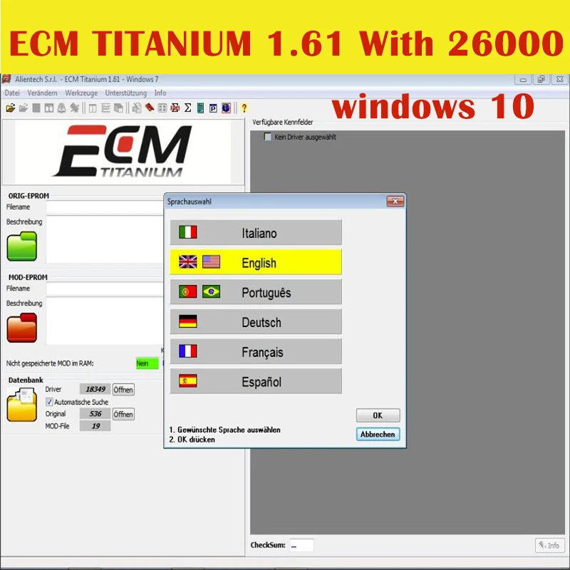 2024 caldo! ECM TITANIUM 1.61 con Driver ECM 26000 + 18259 + per strumento ecu invia link o CD o USB windows 7/8/10