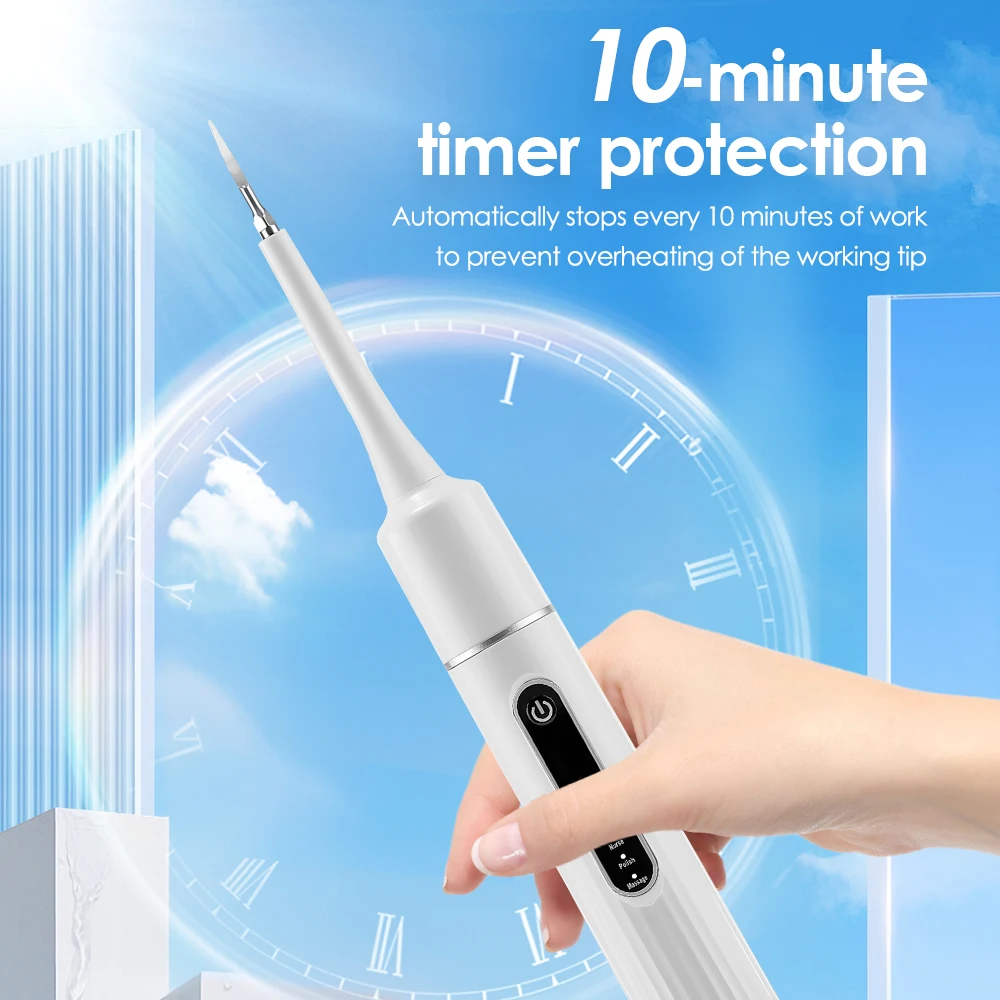 Electric Toothbrush , Portable Teeth Cleaner Tartar Remover 6 Gears Vibration Cleaning Whitening Teeth USB Charge for Oral Care
