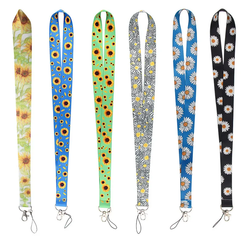 

Floral Print Lanyard Card ID Holder Car KeyChain ID Card Badge Kids Women Key Ring Holder Neck Strap Lanyard