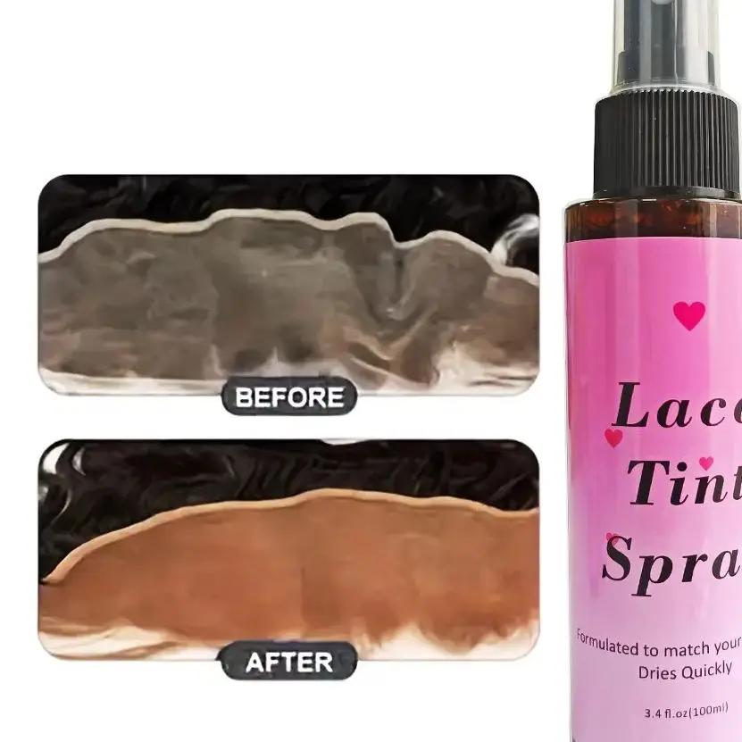 100 ml de tinte de encaje marrón claro medio oscuro, producto para teñir el cabello en aerosol para cierres de peluca frontal, coloración del cabello para pelucas y cierres