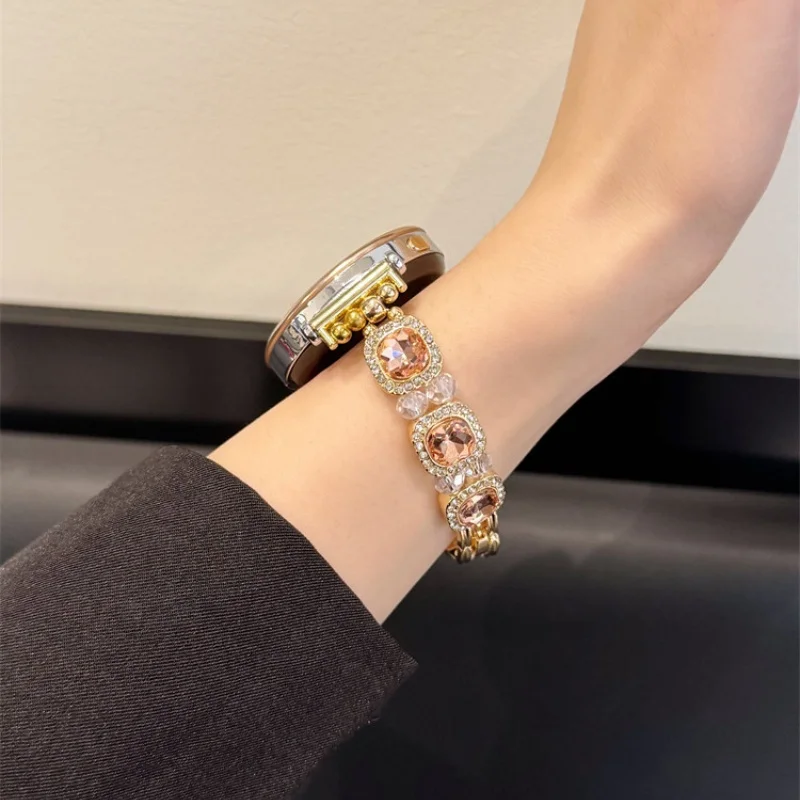 

Square gemstone sparkling diamond suitable for Huawei GT5/GT5 Pro/GT4/GT2/3/4 22mm/20mm/18mm fashionable watch strap