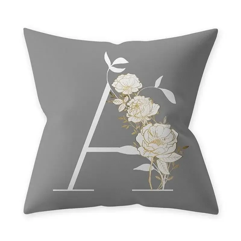 Gray Letter Decorative Pillowcase Living Room Office Home Pillowcase Car Ornaments