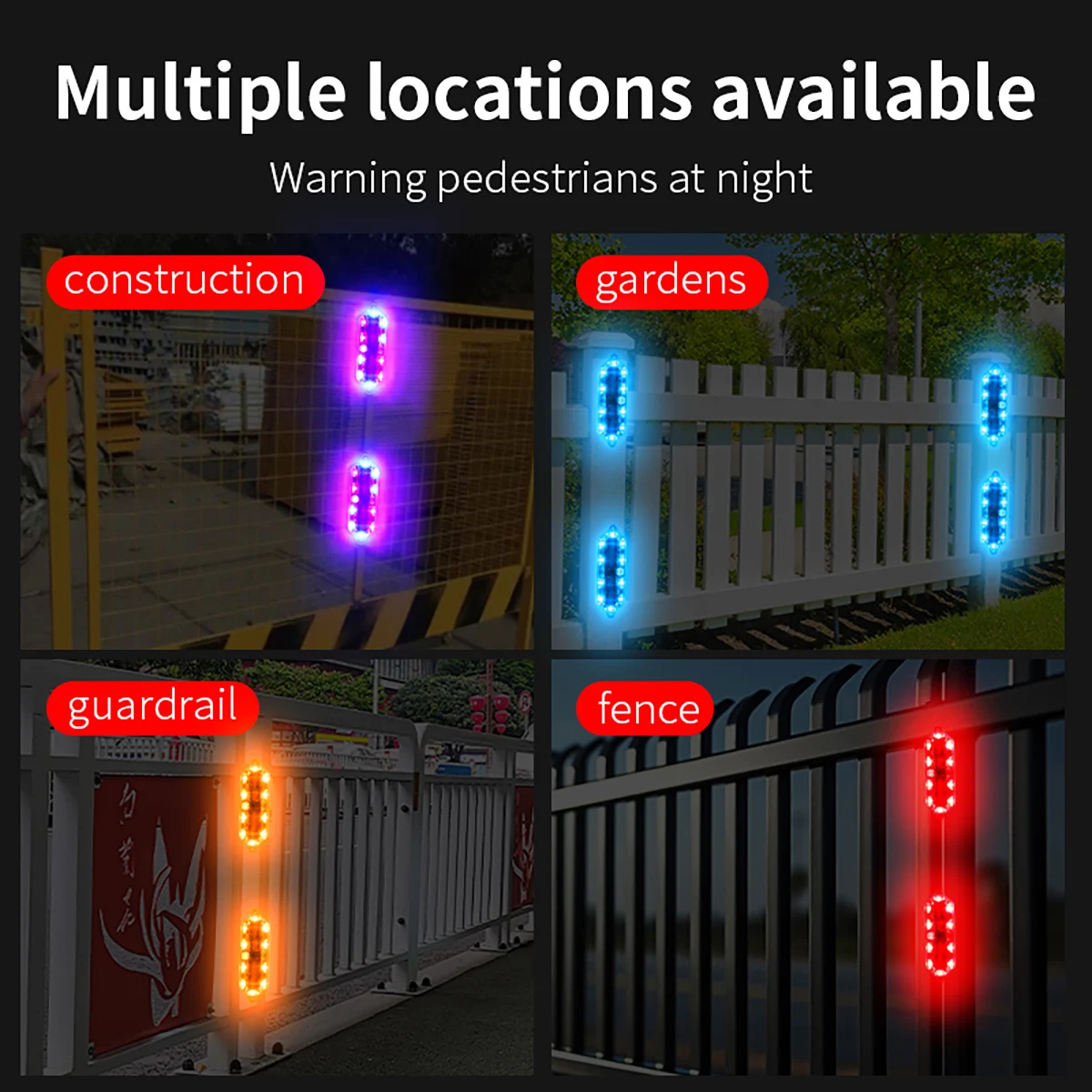 4Pcs Solar Warning Light Rear Collision Prevention Breathing Light for Motorcycle Electric Vehicle LED Car Tail Flashing Light
