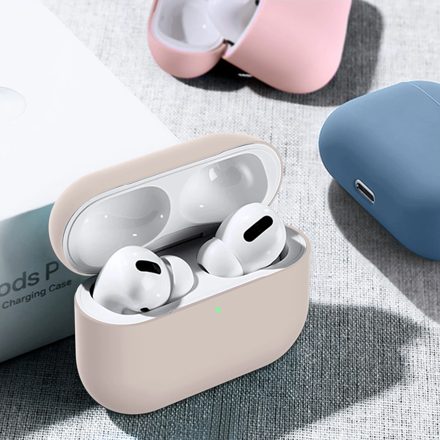 Protective case for Apple Airpods Pro silicone solid color split ultra-thin protective case for Airpods Pro 1st headphone case