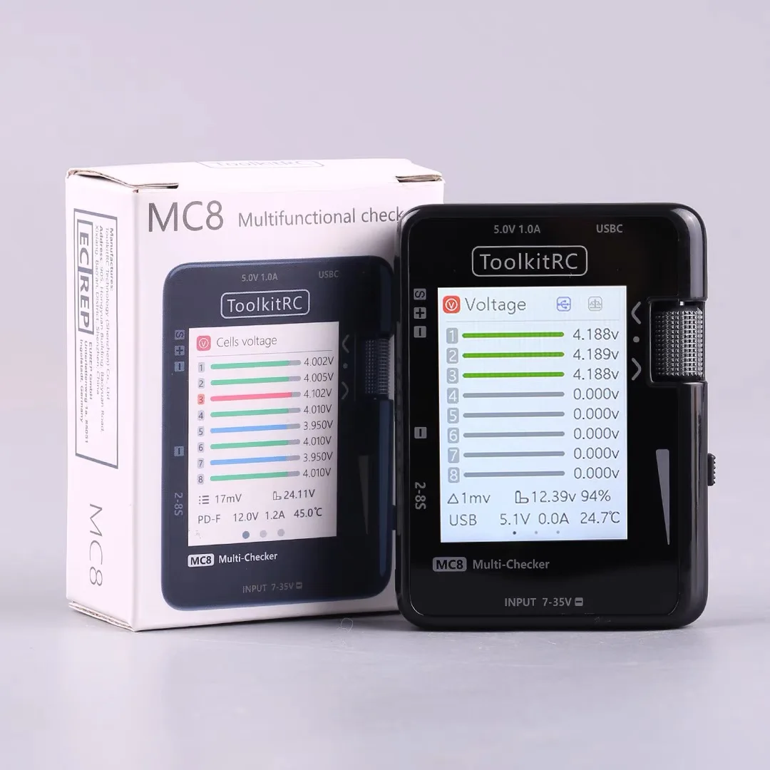 For ToolkitRC MC8 Usb-c Fast Charging Multi-checker Remote Battery Checker Multi-tool Battery Capacity Balance Checker