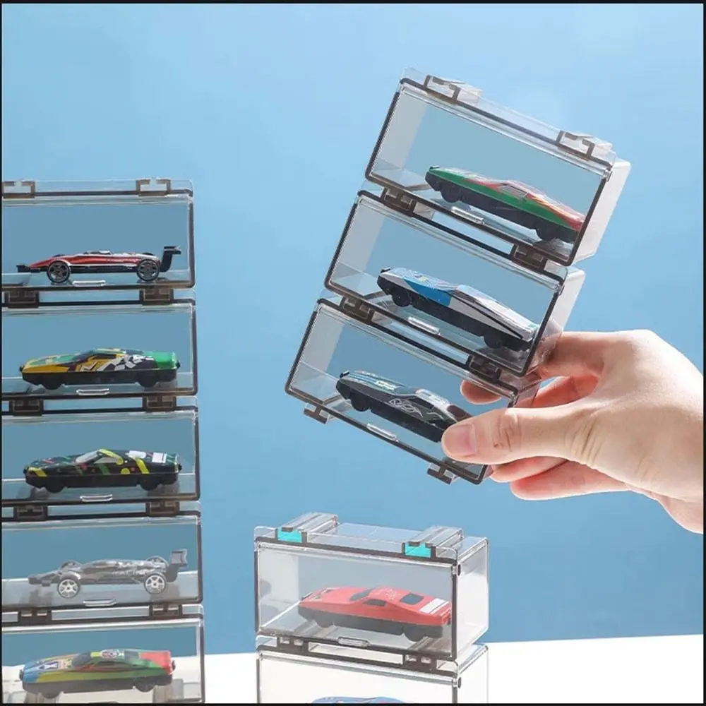 Portable Plastic Model Car Box 1:64 Diecast Transparent Car Display Box Stackable Waterproof Car Toys Case for Hot Wheels MiniGT