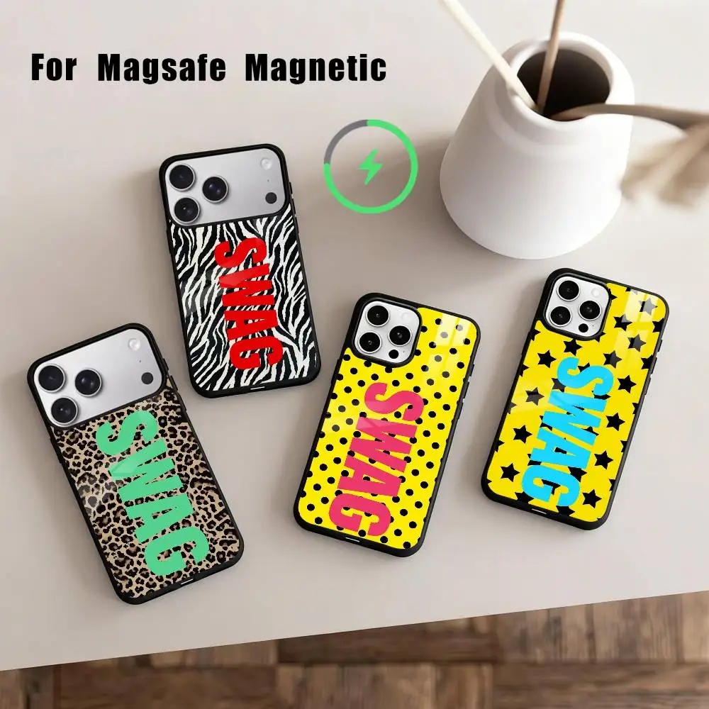 

C-Clmj L-L-Leopard P-P-Print SWAG Phone Case For iPhone17,16,15,14,13,12,11 Plus,Pro Max Magnetic For Magsafe Wireless Charging