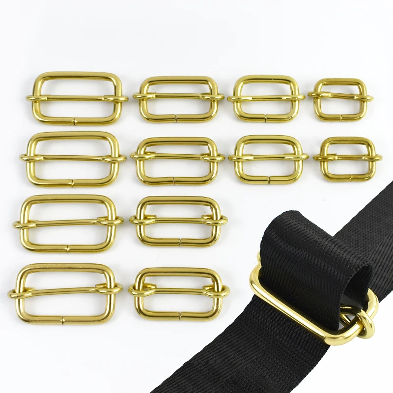 

20-40mm 2-10Pcs Meetee Solid Brass Buckle Tri-Glides Slider Bag Strap Adjust Buckles Handbag Decor Hook DIY Hardware Accessories