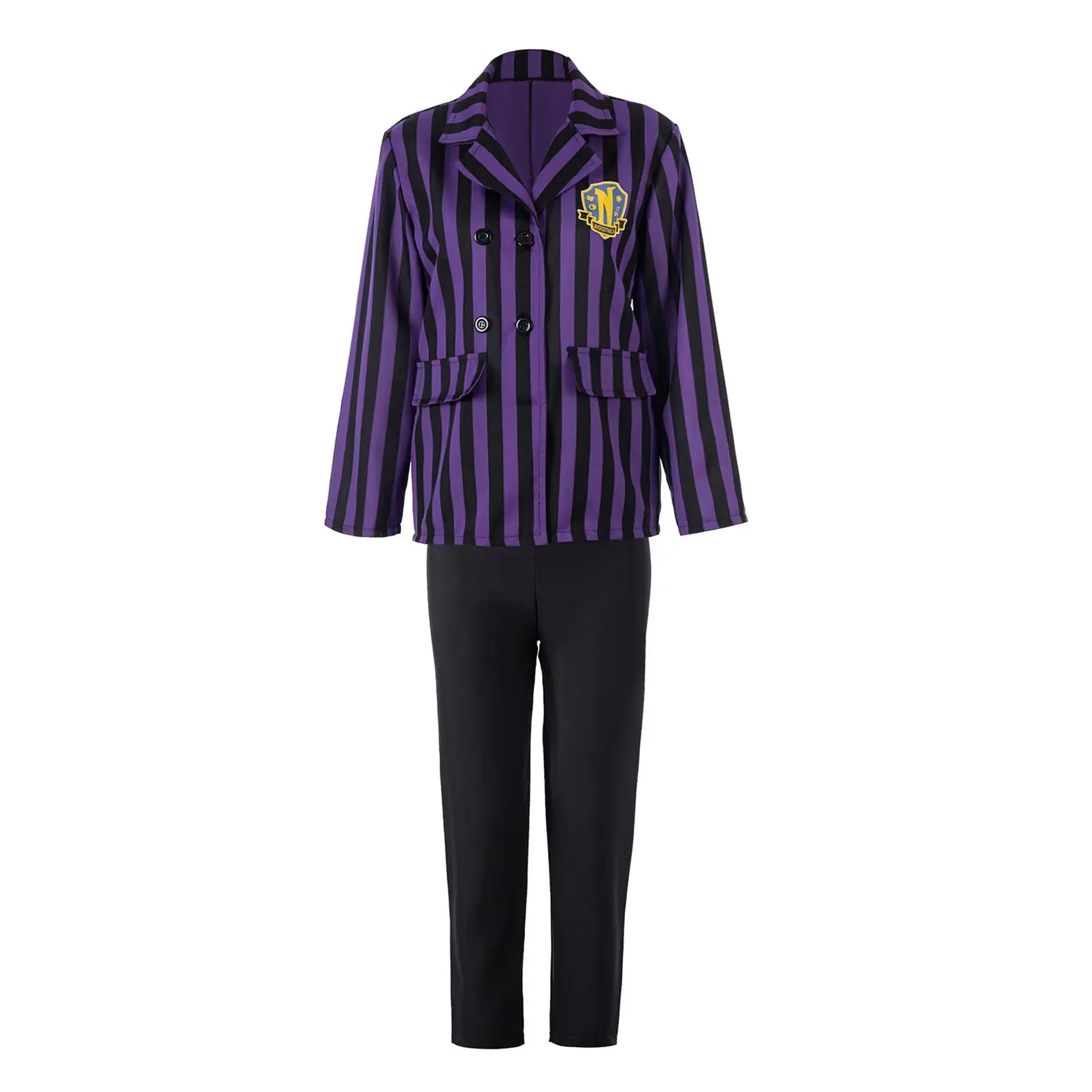 Costume de Cosplay de la Famille du Mercredi Addams, Uniforme Sвpour Adulte et Enfant, Veste et Jupe Imbibés, Vêtements de ixd'Halloween pour Femme