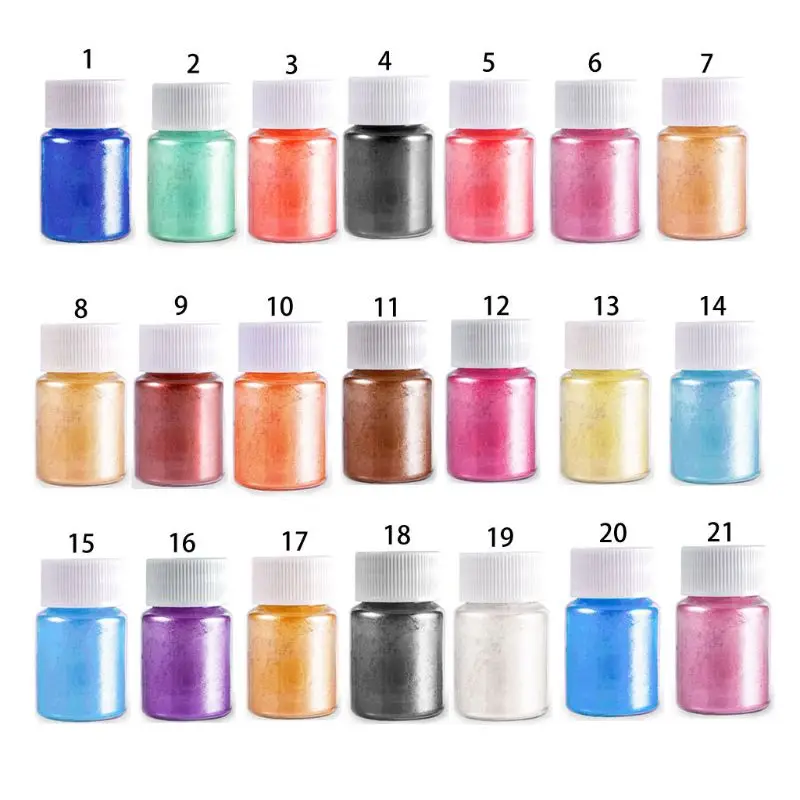 Mica Powder-21 Colors Pigment Supply Pearls for Makeup/lip Gloss Coloring/soap Making/epoxy Dye/colorant Diy Craft