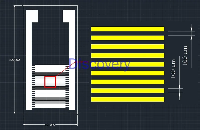 Large-size Ceramic Interdigital Electrode Capacitance Array Biogas Humidity Sensor Chip 10X20