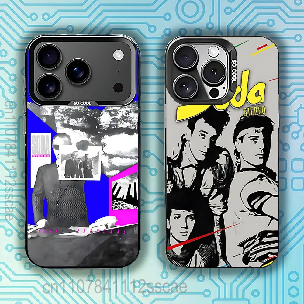 

Band S-Soda S-Stereo Phone Case For iPhone 17,16,15,14,13,12,11,Pro,Max,Plus,E,Air,Mini Black Tpu IMD Cover