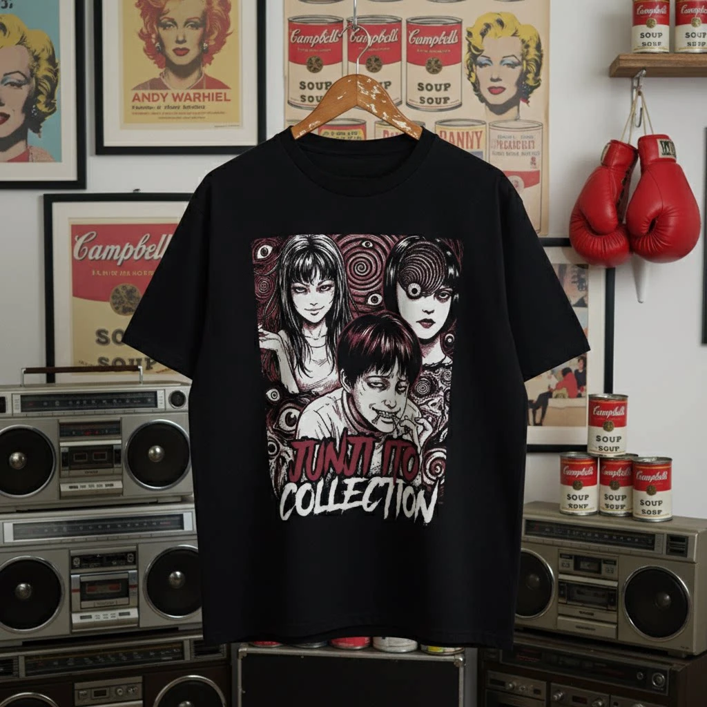 Junji Ito Horror Manga Tomie Souichi Graphic Tee Cotton Mens Womens T-Shirt Summer Streetwear