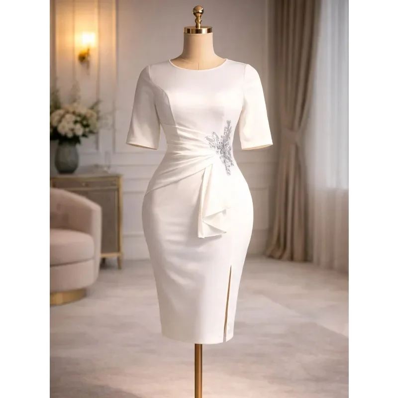 Elegant Church Dresses for Women Party Bodycon Long Sleeves with Lace Appliques Sheath Classy Occasion Africa Wedding Guest 2026