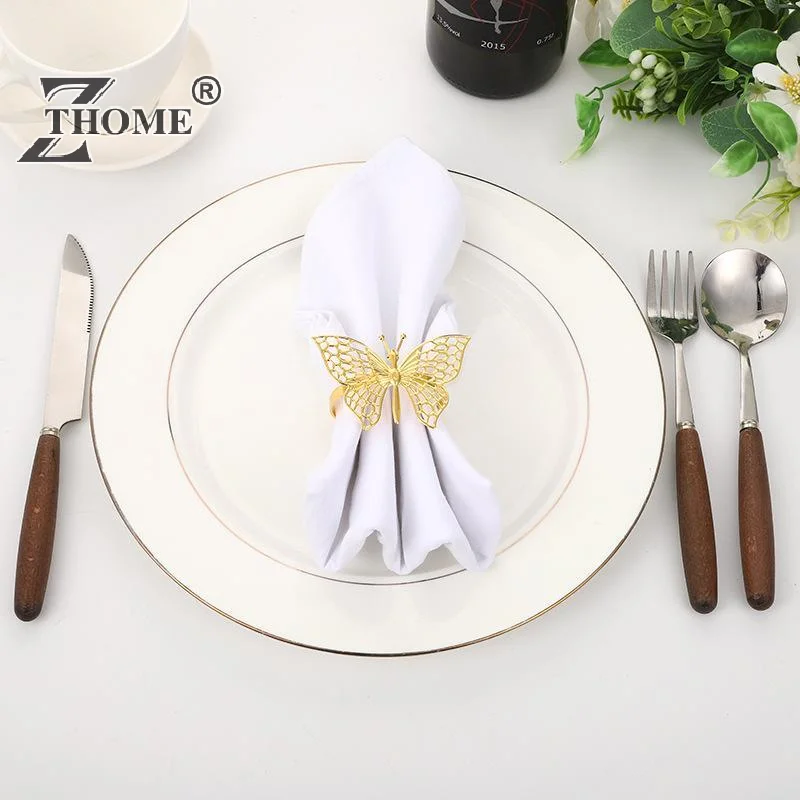 Iron Napkin Ring Gold/Rose Gold/Silver Butterfly/Hollow Hollow Butterfly Napkin Ring Decorative Napkin Clasp Coffee Shop