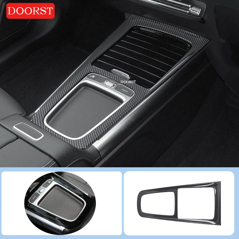 Car Center Console Carbon Fibre Panel Cover Trim Panel Frame Interior Acccessories For Mercedes Benz EQA EQB B Class W247