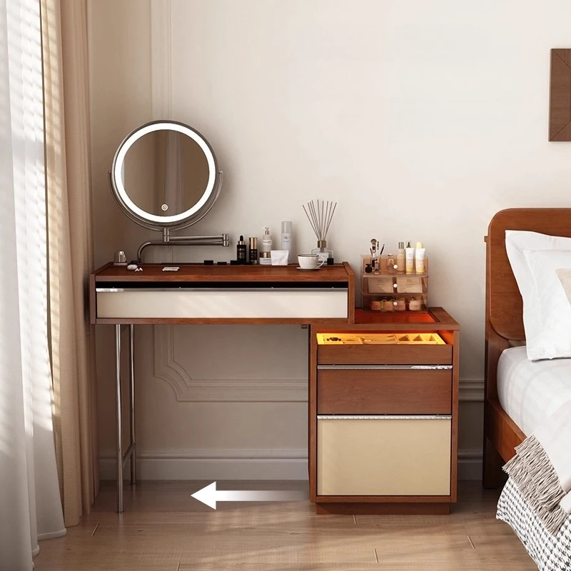 الحديثة الفاخرة ماكياج الغرور منضدة الزينة أدوات الزينة لخزانة أثاث غرفة النوم مضمد تخزين خزانة أدراج مكتب #4