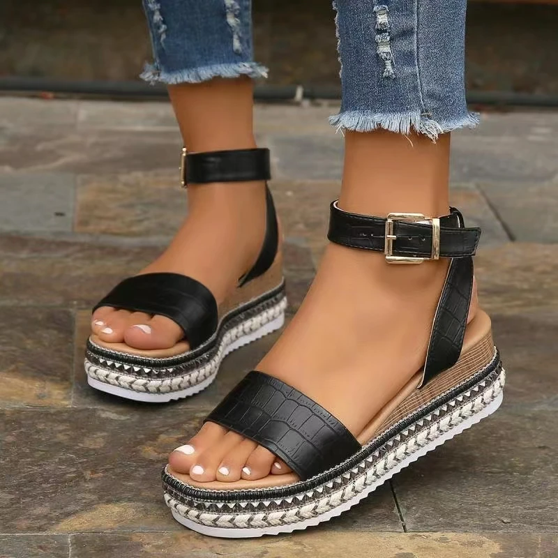 Women Wedges Sandals 2024 New Summer Fashion Sexy Sandals Casual Lightweight Shoes for Women with Platform Comfortable Sandals