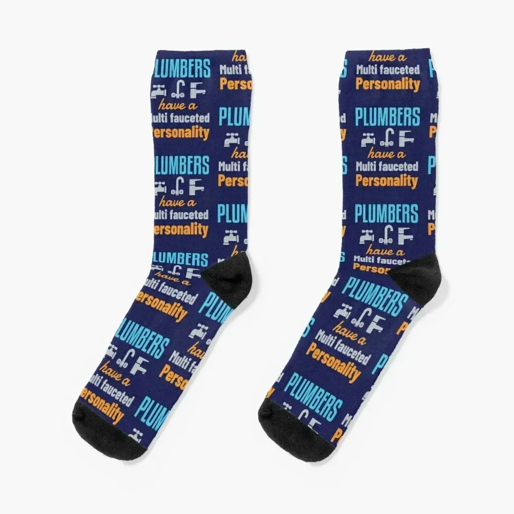

Plumbers Have a Multi Fauceted Personality Funny Plumbing Gift Socks anime floor Boy Socks Women's