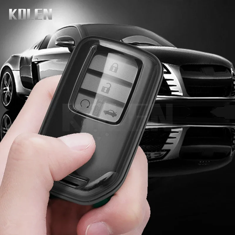 TPU Car Remote Key Case Cover Shell Fob For Honda CRV CR-V Fit Civic Accord HR-V HRV City Odyssey XR-V Key Accessories Keychain