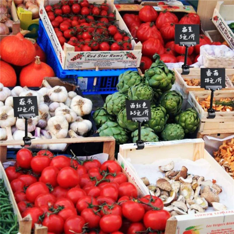 20PCS Adjustable Plastic Sign Holder,Clip-On Style Double Head Display Clips Rotating Reuse Sign Price Tag For Store