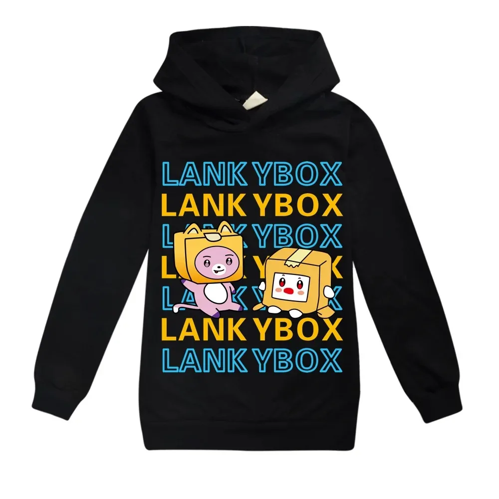 2023 Fashion Lanky Box Boys and Girls Hoodie Cartoon Letter Printed Sweatshirt Spring and Autumn Casual Cotton Children\'s Wear