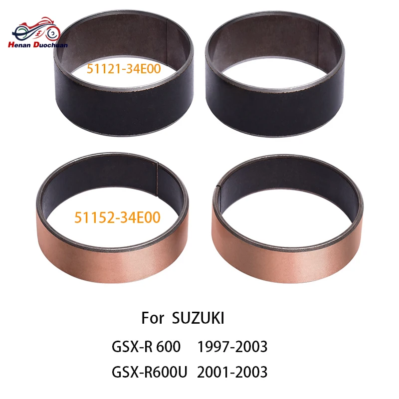 

Motorcycle Front Fork Shock Absorber Guide Rail Bushings Copper for SUZUKI GSX-R 600 U GSXR 600 1997-2003 51152-34E00