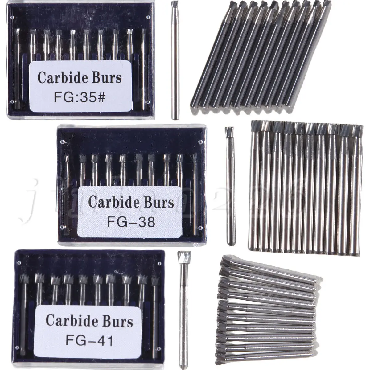 10PCS Dental Carbide Burs Inverted Cone For High Speed Handpiece FG 35 38 41