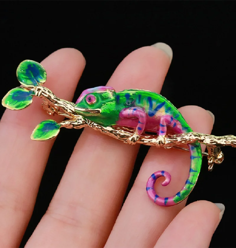 Lizard Brooch Gecko Pin Chameleon Jewelry