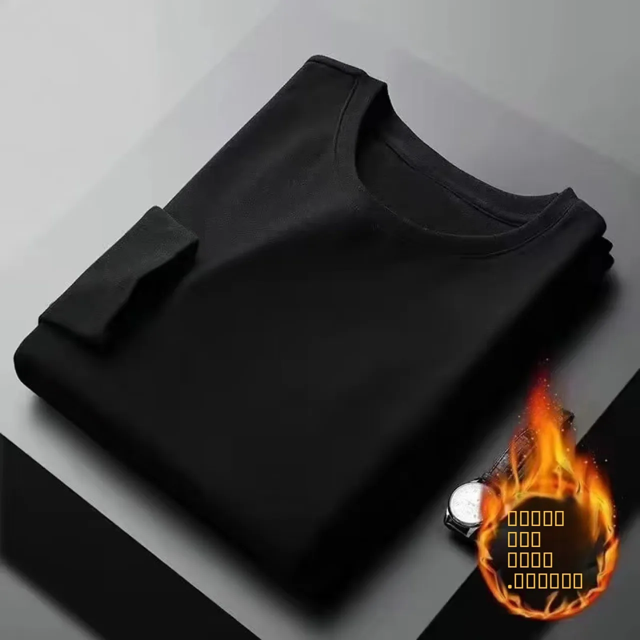 

Men's Double-sided Fce round Ne Base irt Thiened Warm Underwear T-irt Comfortable Autumn Winter Clothing Polyester...