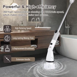 Household Electric Cleaning Brush Multifunctional Cordless Elbow Cleaning Brush USB Rechargeable Brushes for Car Window Toliet