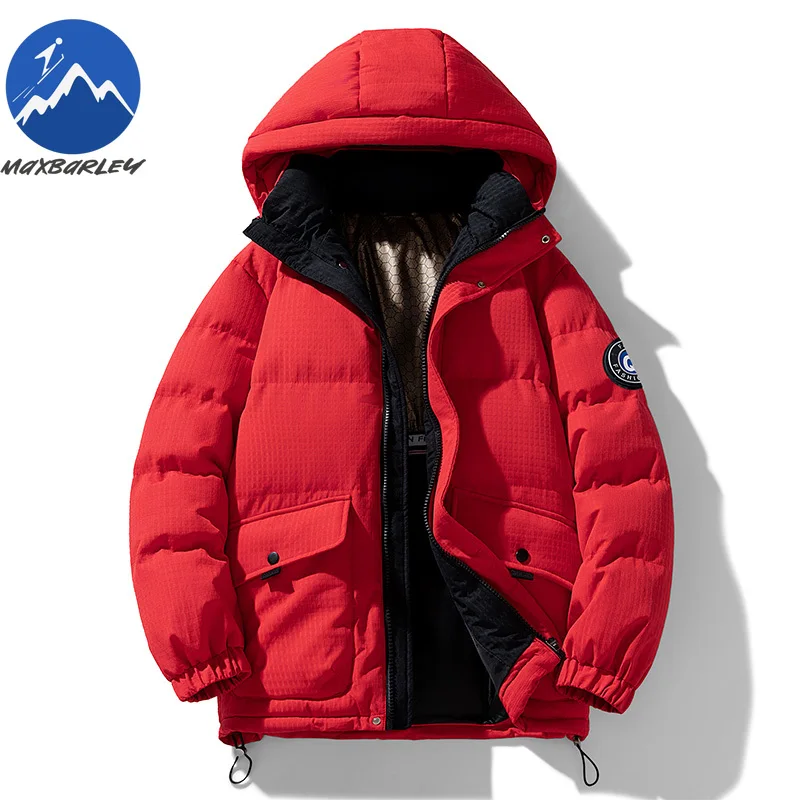 

Maxbarley Winter Jacket Male 2025 Winter Graphene Hooded Travel Thickened Windproof Jacket Street Style Lightweight Parker Coats