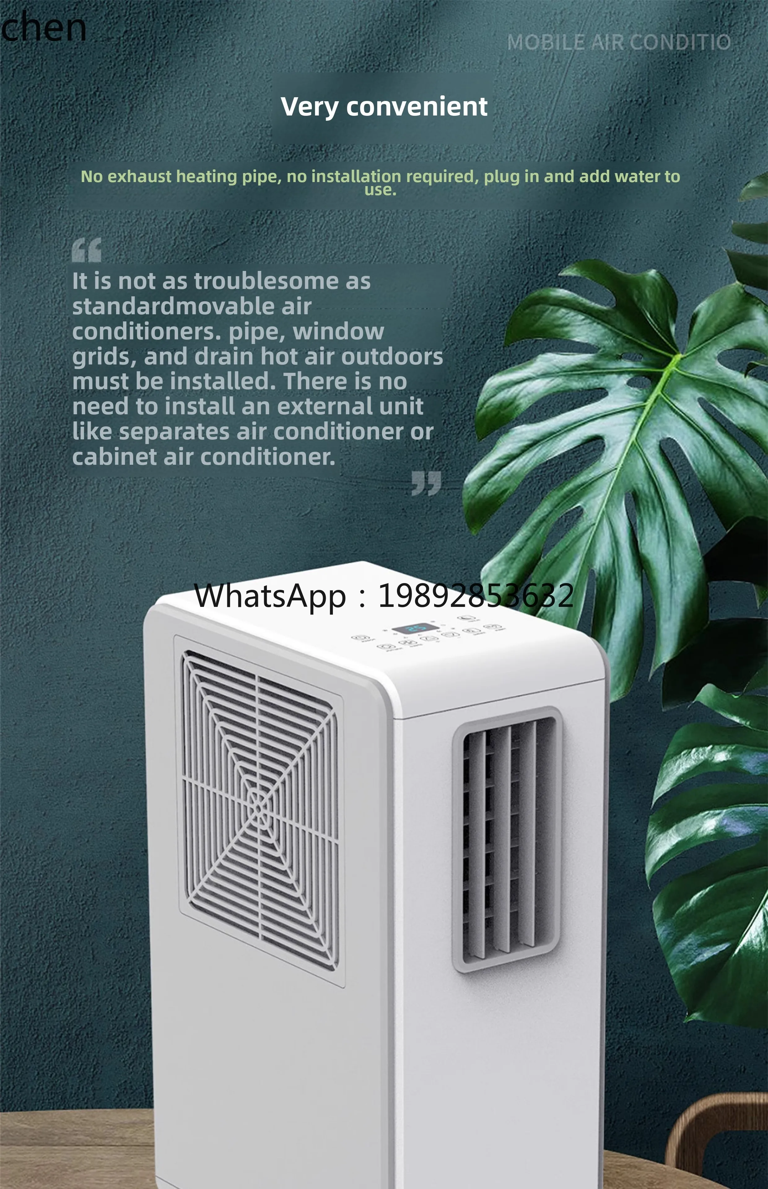 Single Air Conditioning Compressor Refrigeration Fan Portable Kitchen Dehumidification Free Exhaust Hot Air Installation