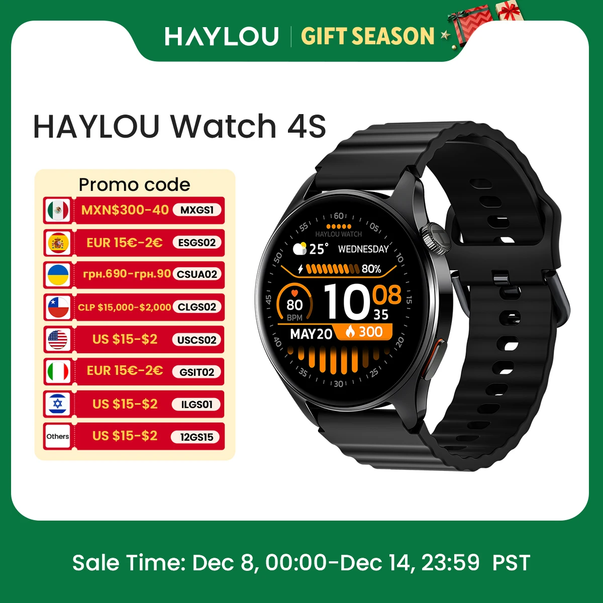 HAYLOU Watch 4S GPS Smartwatch 1.43” HD AMOLED Display 5 Satellite GPS Positioning 120+ Workout Modes Sport Fitness Smart Watch