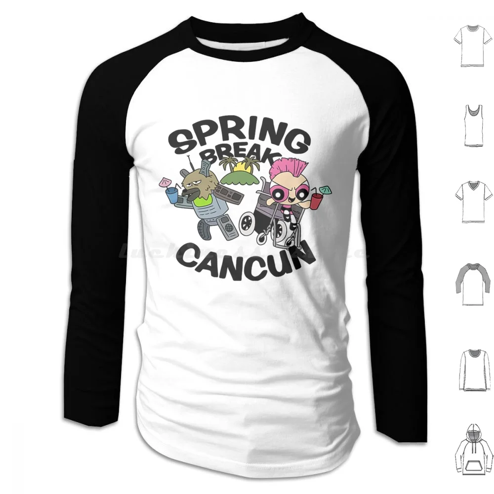 Spring Break Cancun 2003 Hoodies Long Sleeve Aqua Teen Hunger Force Athf Adult Swim Meatwad Master Shake Aqua Teen