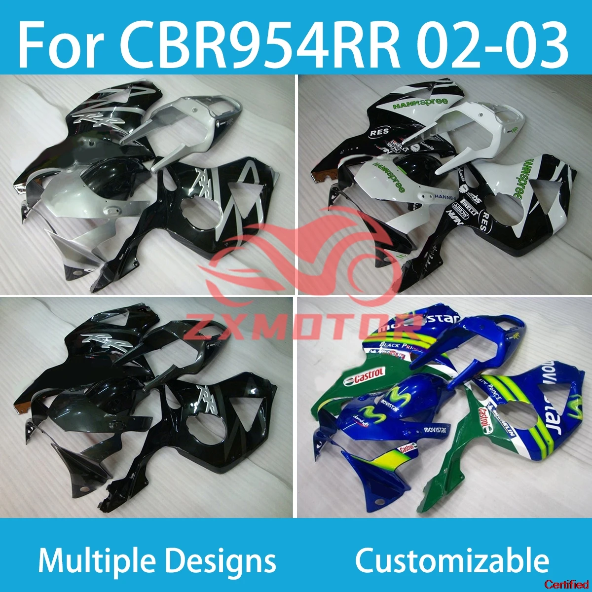 Body Parts Fairing Kit for Honda Fireblade 2002 2003 High Quality ZXMT Motorcycle Bodywork Fairings CBR954RR 02 03