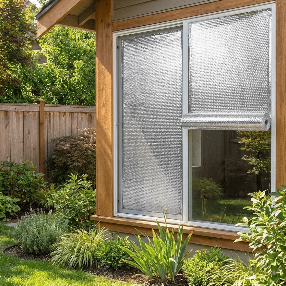 Self-adhesive Roof Insulation Film Anti UV Heat Insulation Aluminum Foil Window Glass Film Aluminum Foil Light Blocking