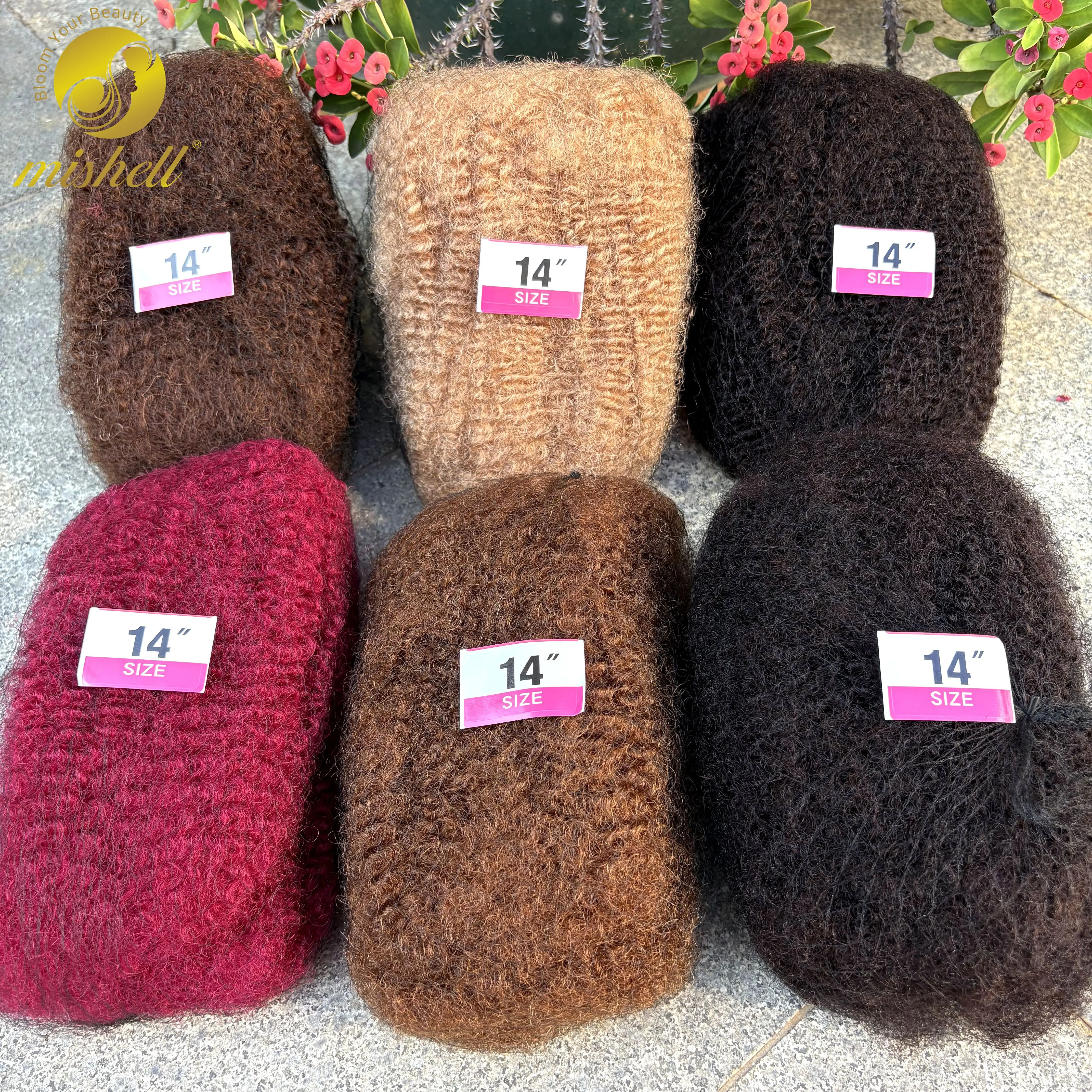 10-18インチ 4C アフロキンキー人毛バルク 30g/パック 100%人毛 ソフトアフロキンキー人毛バルク ロックスエクステンション/ツイスト/ブレイズ用