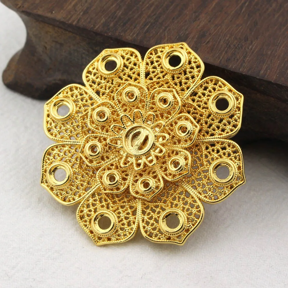 

2pcs 50mm Big Flowers Charms Stamping Decorations Gold Silver Plated Brass Metal DIY Handicrafts Wedding Jewelry Accessories