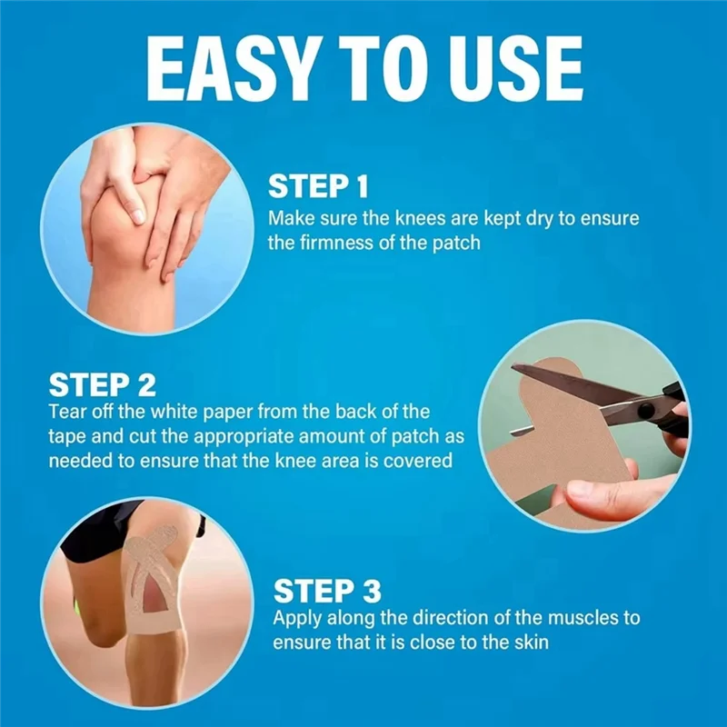 AT02-10PCS Kinesiologietape voor knieën, waterdicht en elastisch, ademende knieband, atletische tape bieden ondersteuning