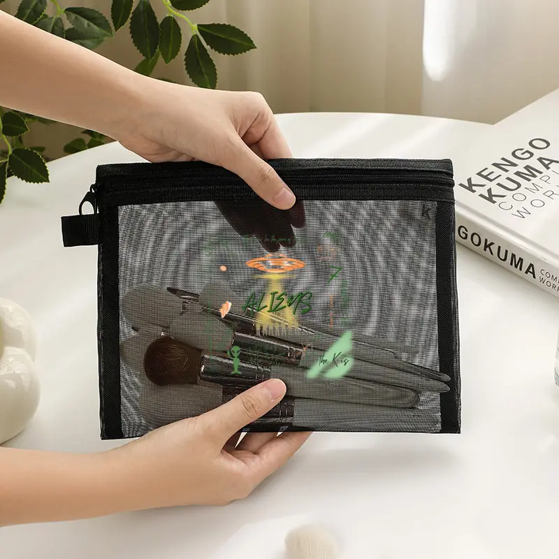 Aliens Album Arirang 2.0 World Tour Makeup Bag with Zipper Spacious Storage Pouch Travel Ideal Vacation Mesh Bags Kpop Fan Gift