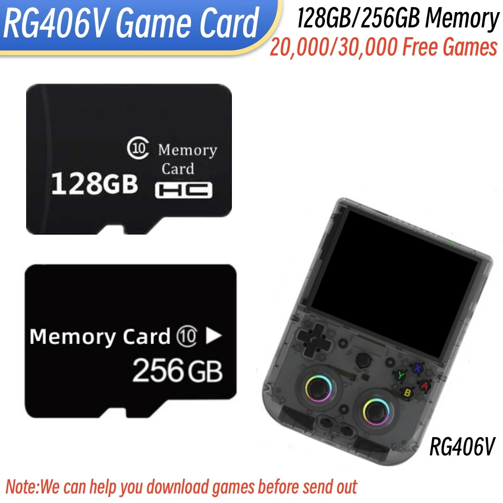 Newest Game Card For RG406V Game Console TF Memory Card 128GB 256GB with 30000 Free Games TF Card Repair Replace Accessories