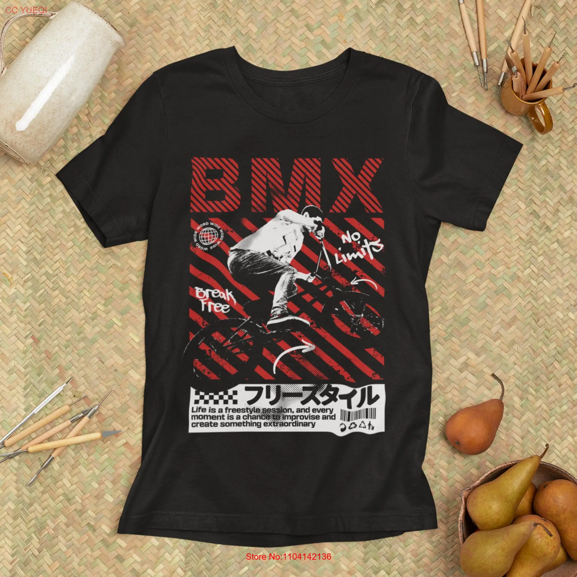 BMX T Shirt Break Free No Limits Inspirational Freestyle for Cyclists Cycling Clothing long or short sleeves