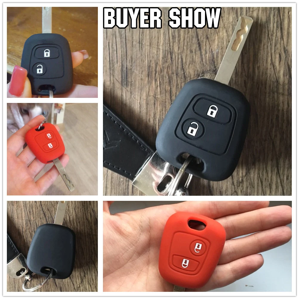 2 Button Silicone Key Cover For Citroen C1 C2 C3 C4 Xsara Picasso For Peugeot 106 107 206 207 307 Fortoyota Aygo Remote Case Fob