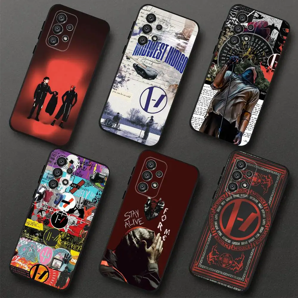 حافظة هاتف T-Twenty One Pilots لهاتف سامسونج S 25,24,23,22,30,21,10,9,Ultra,Plus,Lite,FE,4,5G حافظة ناعمة سوداء #1