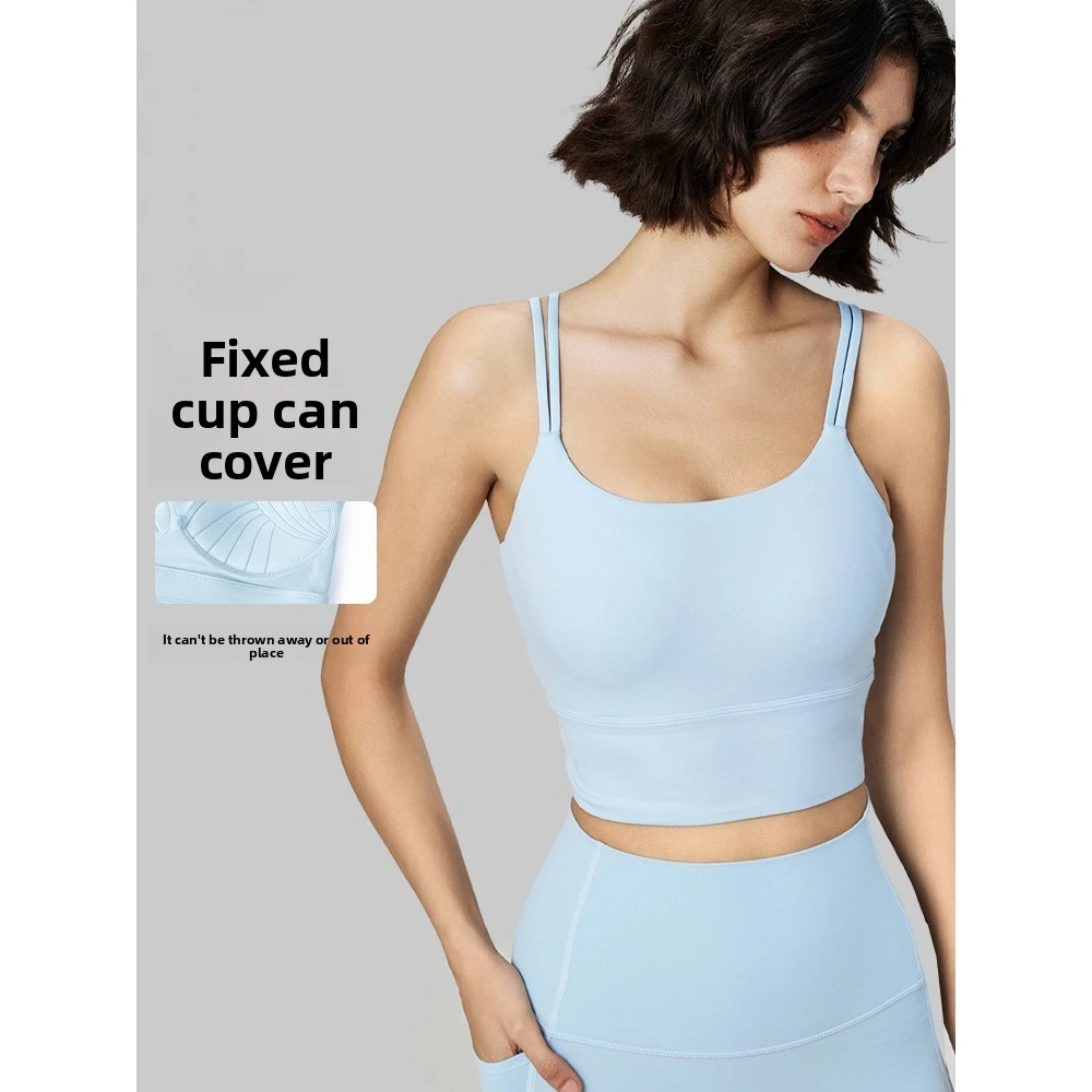 

2025 Summer New Women's Yoga Camisole - Dual - Strap Fixed Cups One Piece Shock Absorbing Sports Bra High - End Activewear