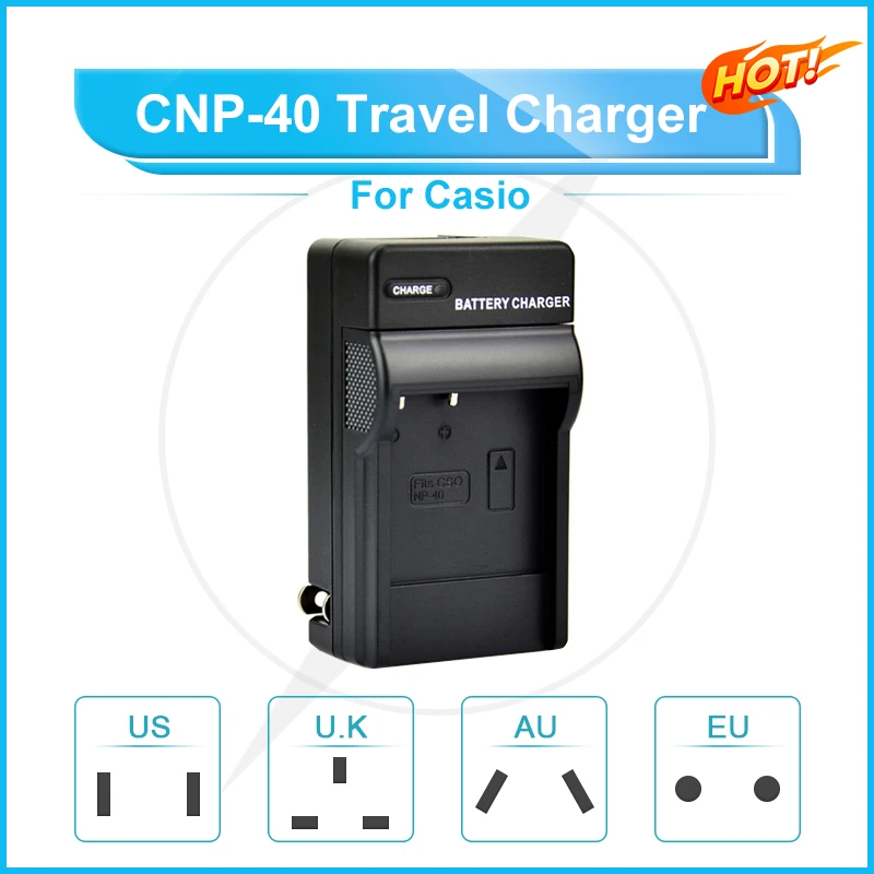 NP-40 NP40 CNP-40 Single Charger Battery Charger for Casio Camera EX-Z30 Z100 Z300 Z400 Z450 FC100  EX-Z30 Z40 Z50 Z55 Z57 Z400